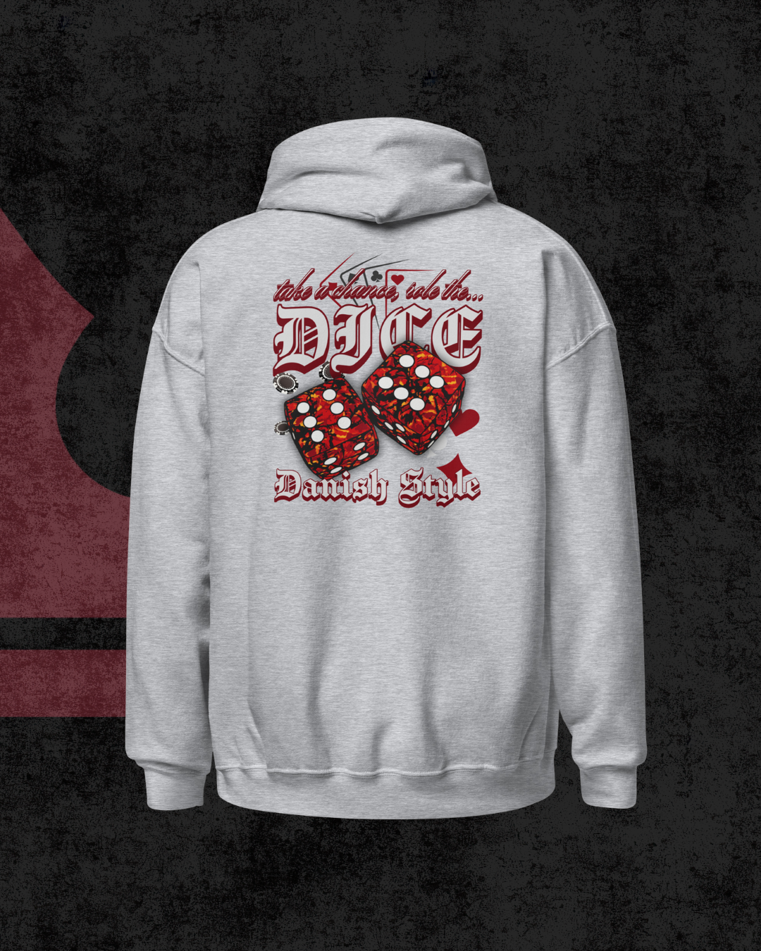 Danish Dice Oversized Hoodie Red