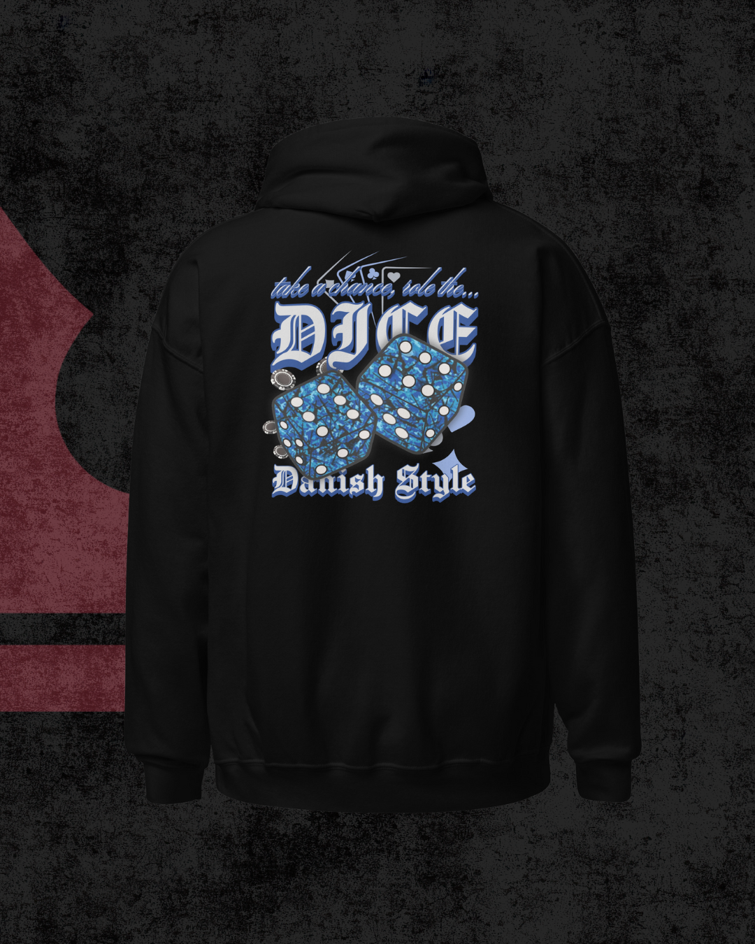 Danish Dice Oversized Hoodie blue