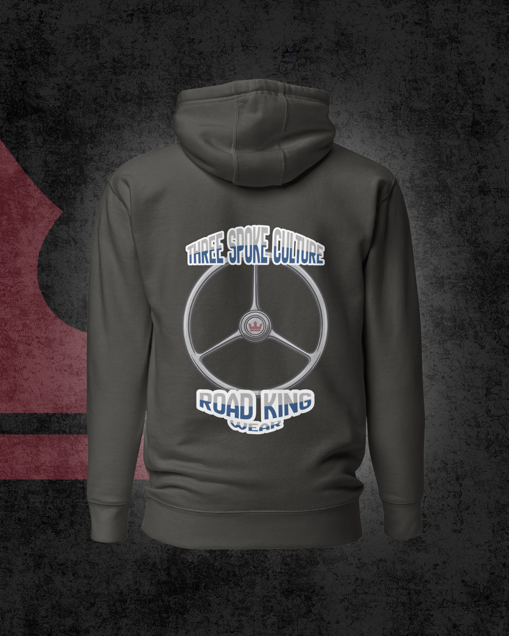 Road King 3-Speichen-Hoodie – Dunkelgrau