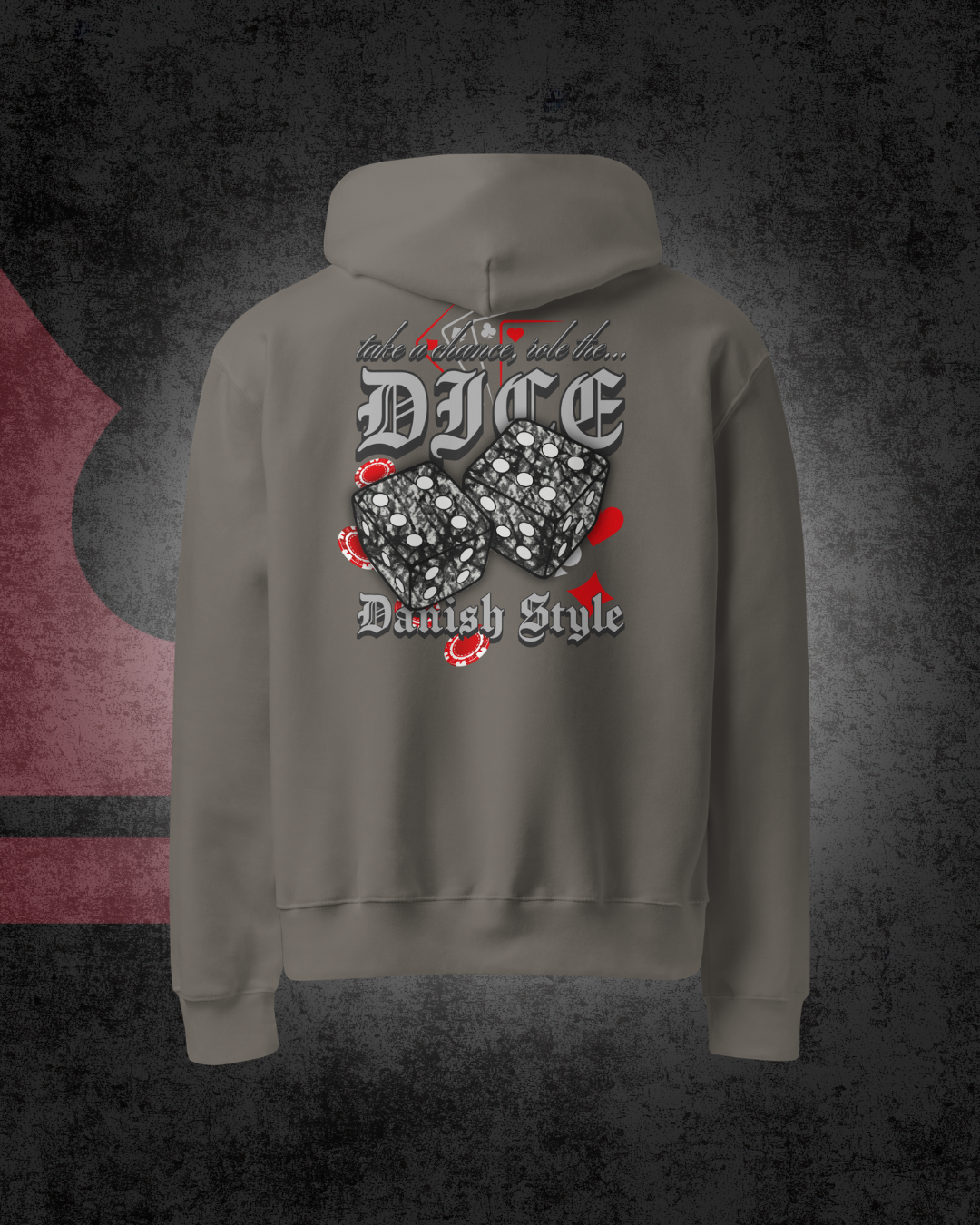 Danish Dice Oversized Hoodie Grey