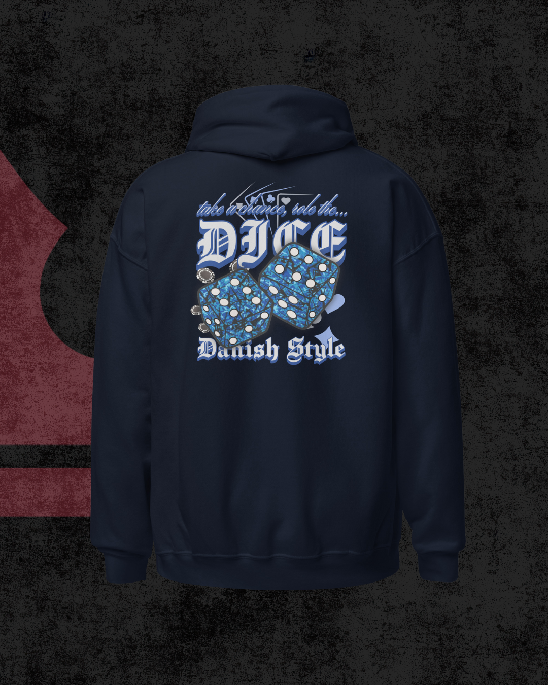 Danish Dice Oversized Hoodie blue